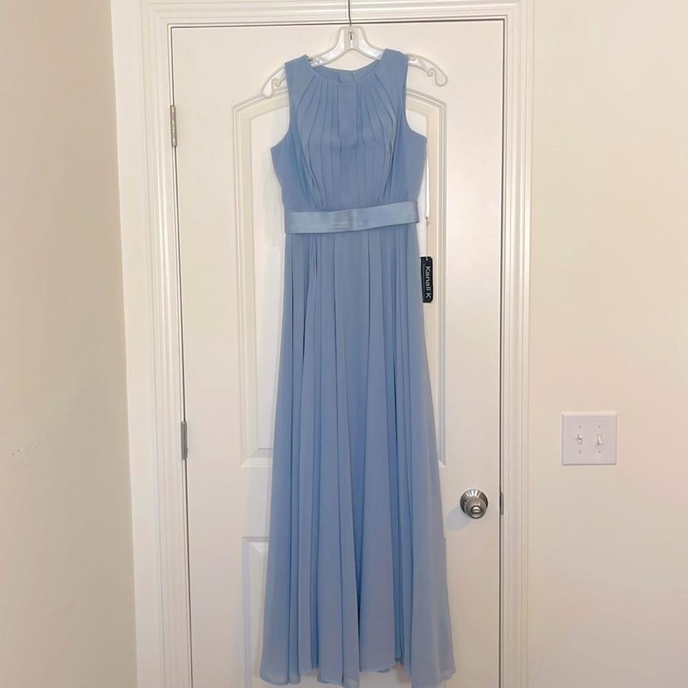 NWT Kanali K Dusty Blue Sleeveless Gown Size 2 NWT